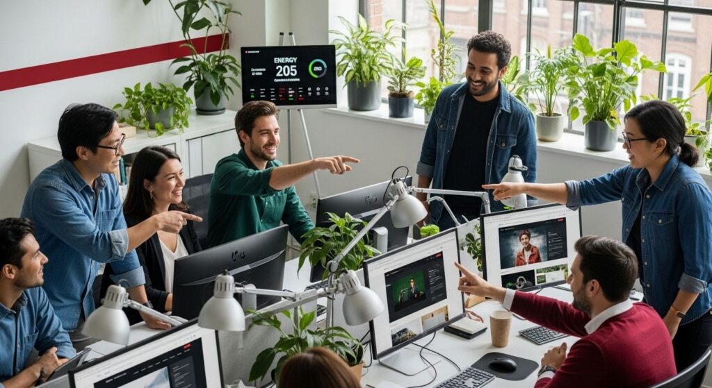 green web design, sustainable workspace, minimalist websites