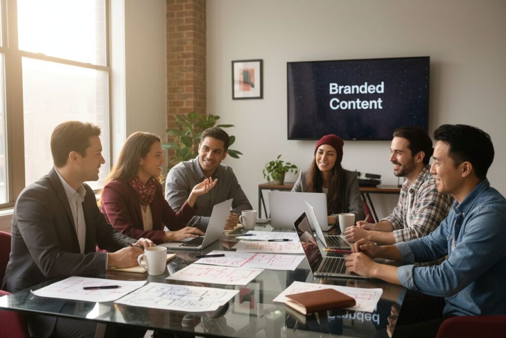 branded content team meeting