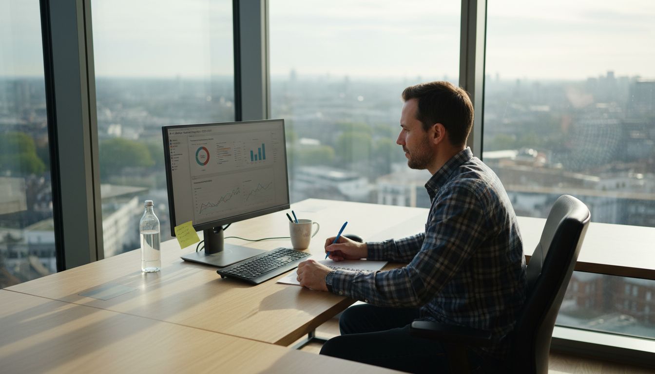 Digital marketer working on SEO analytics