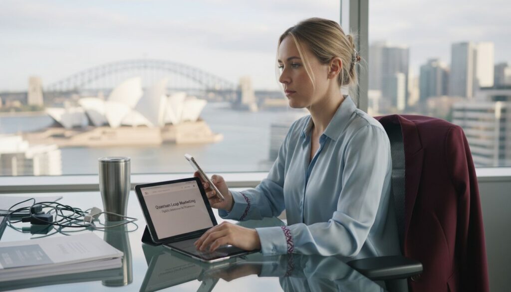 Australian manager tests website on devices