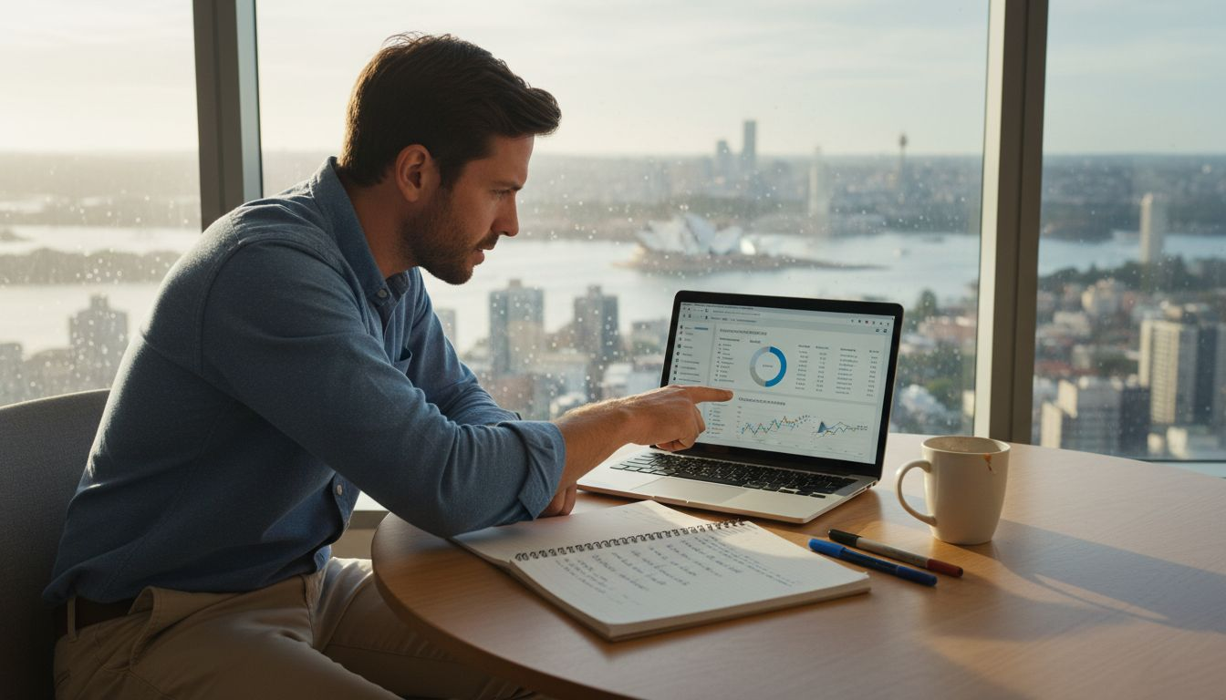 Brand strategist discussing SEO in Sydney office