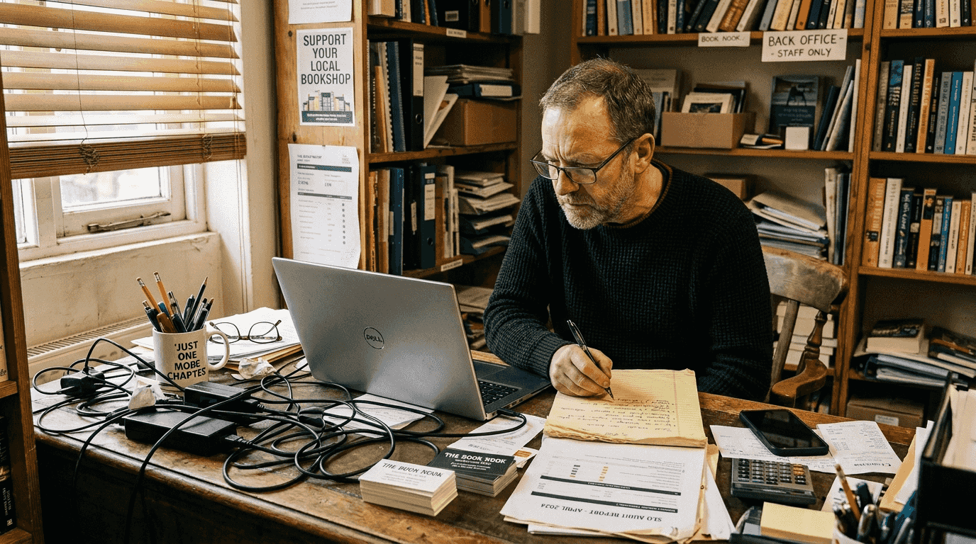 Small business owner working on SEO audit