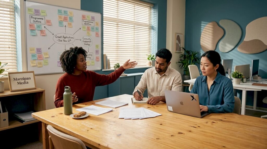 Nonprofit team collaborates on SEO strategy