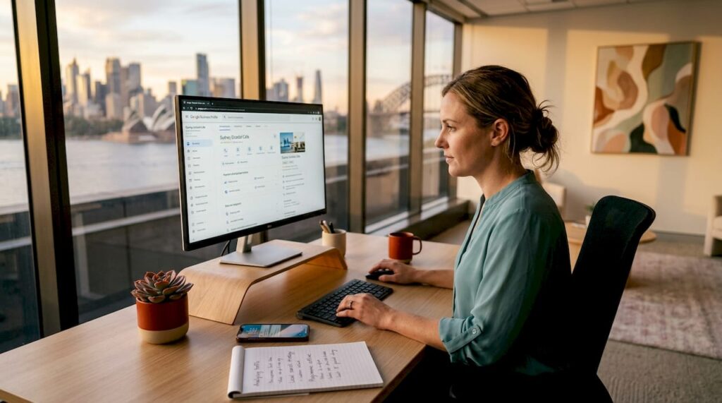 Local SEO consultant working in Sydney office