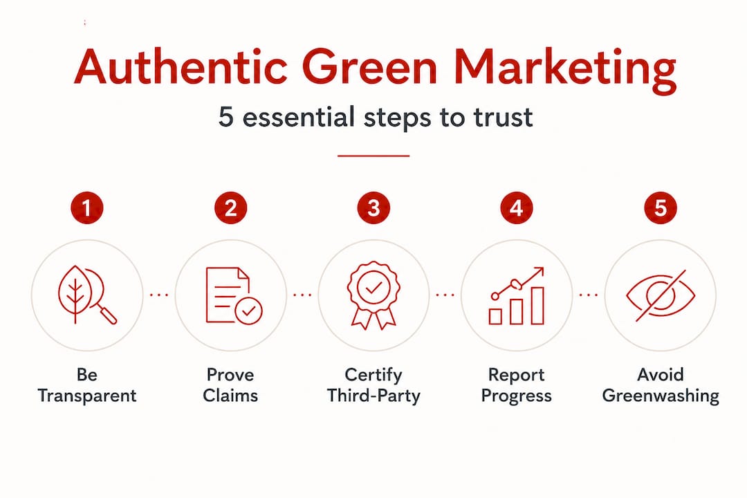 Infographic steps for authentic green marketing